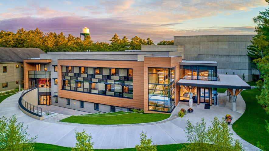 Photo of the exterior of the Interlochen Arts Academy